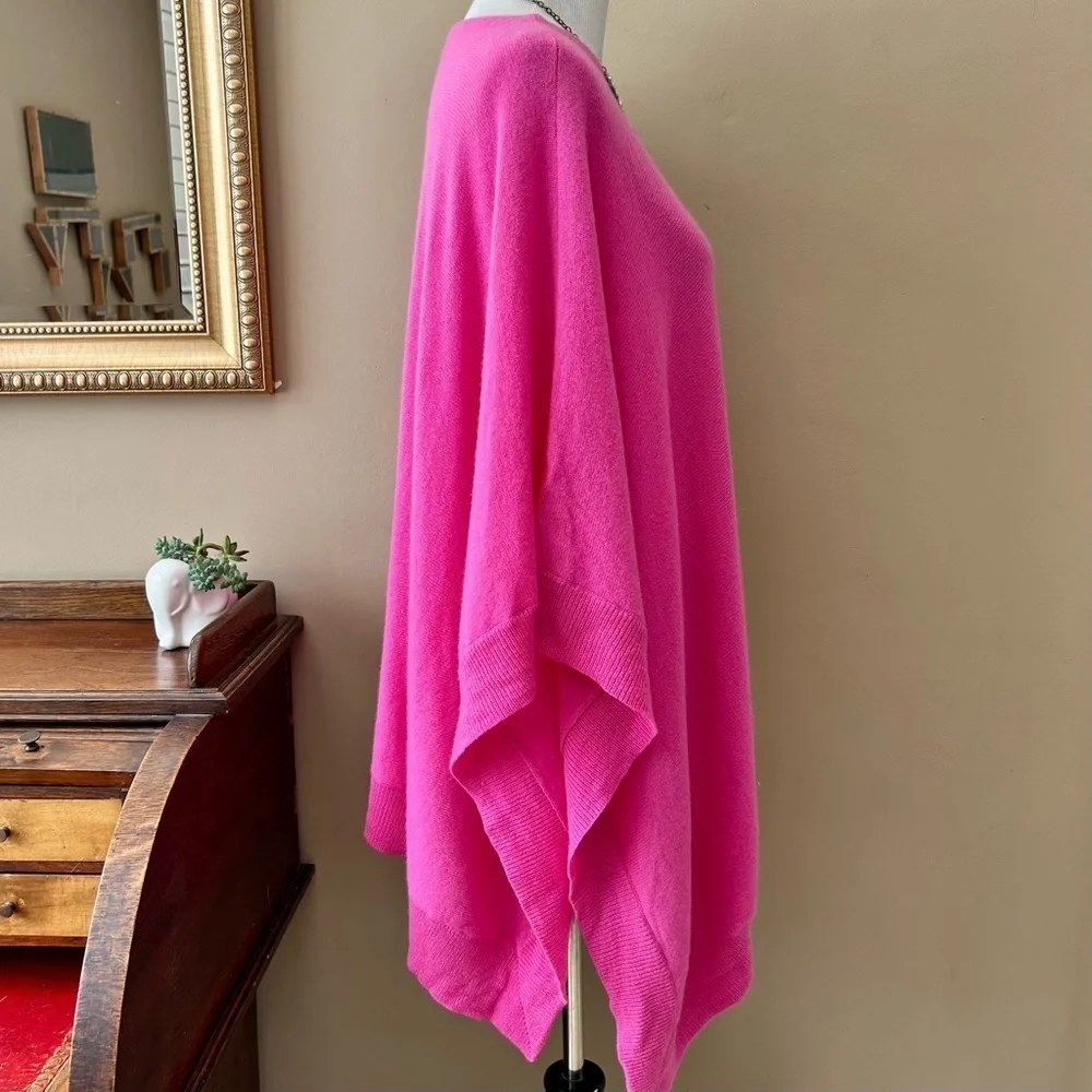 Ralph Lauren Pink Cashmere Poncho Cape Sweater Italian Yarn Size M / L - Picture 6 of 7